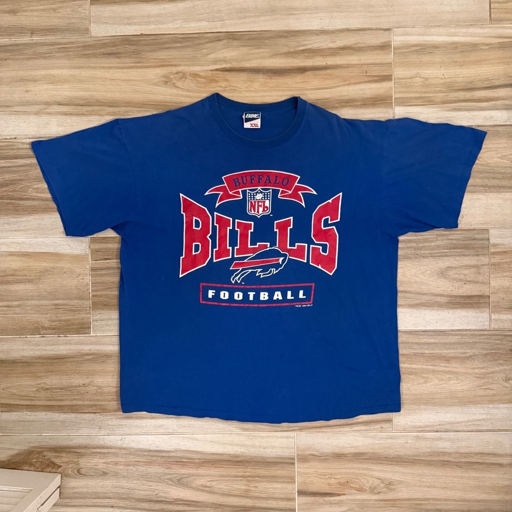 Vintage 1994 Buffalo Bills NFL Football T-Shirt Bike Blue XXL Single Stitch 90s